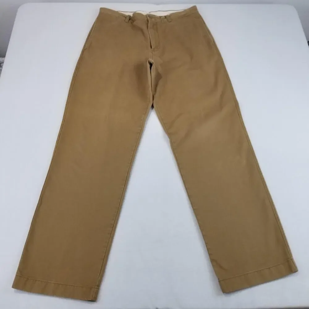 J.Crew Pants Mens 34x32 Beige Khaki Broken-In Chino Relaxed Fit Cotton Casual